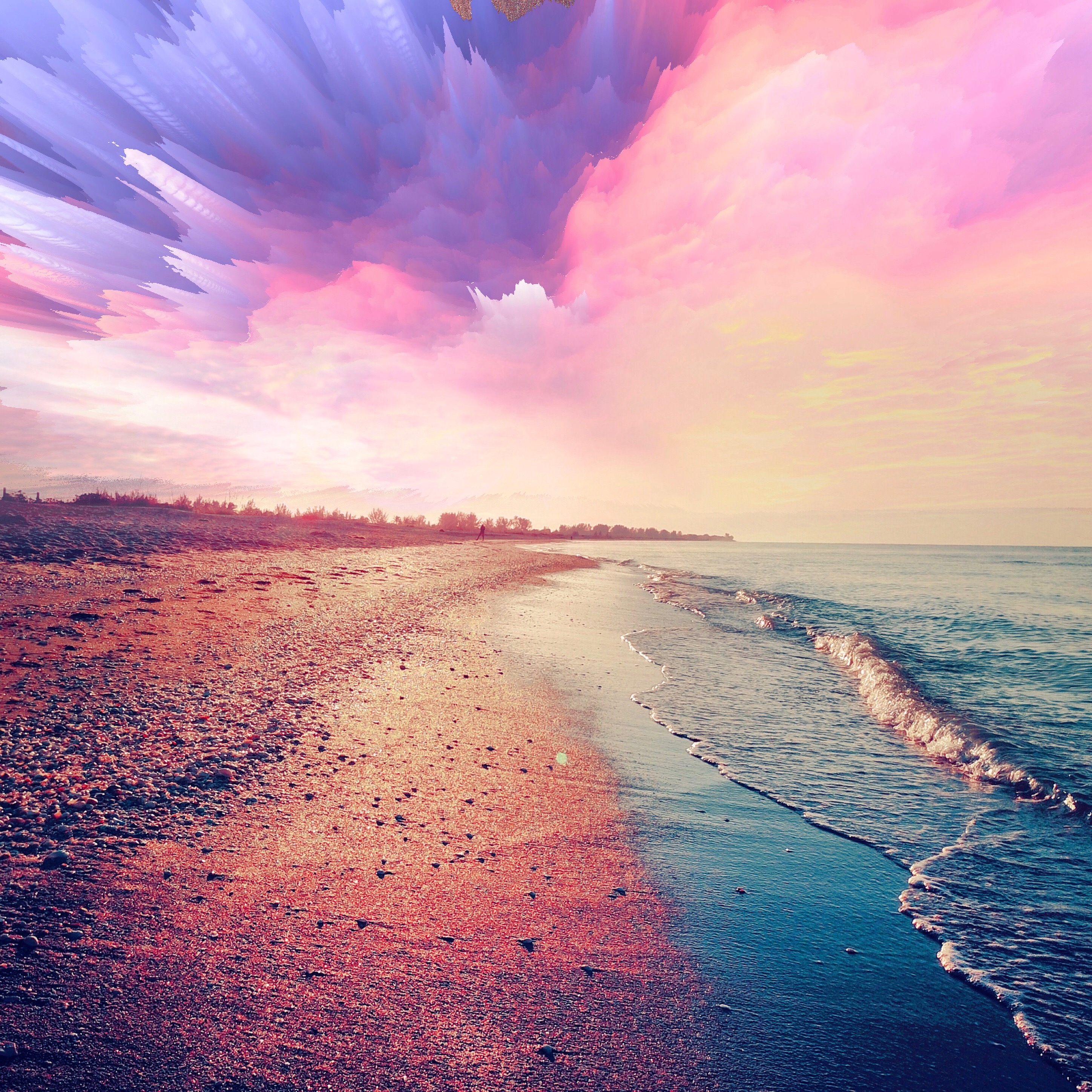 Красота куда. Фотограф Мелисса Винсент. Розовое море. Розовое небо. Море розовое небо.